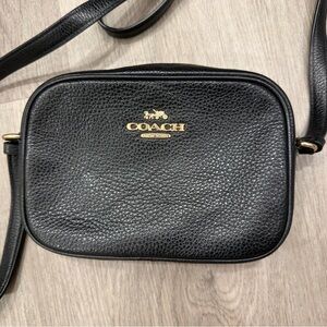 Coach Jamie Camera Black Pebbled Leather Crossbody Bag